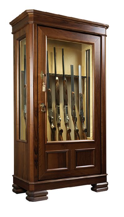 Dulap 15 arme cu vitrina, invelit in lemn masiv, Prestige
