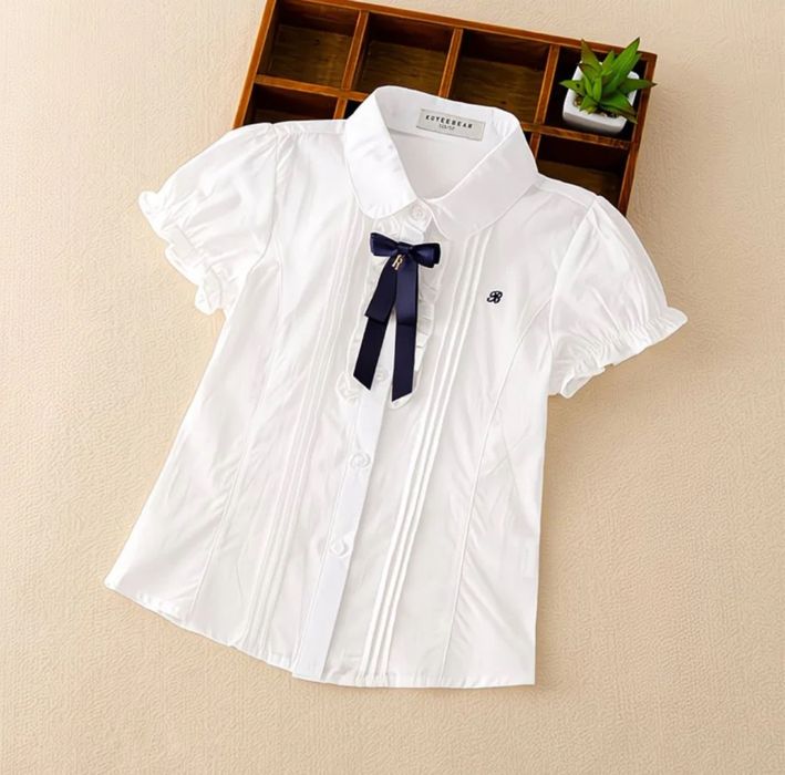 Школьные рубашки с коротким рукавом для девочек на СКИДКЕ