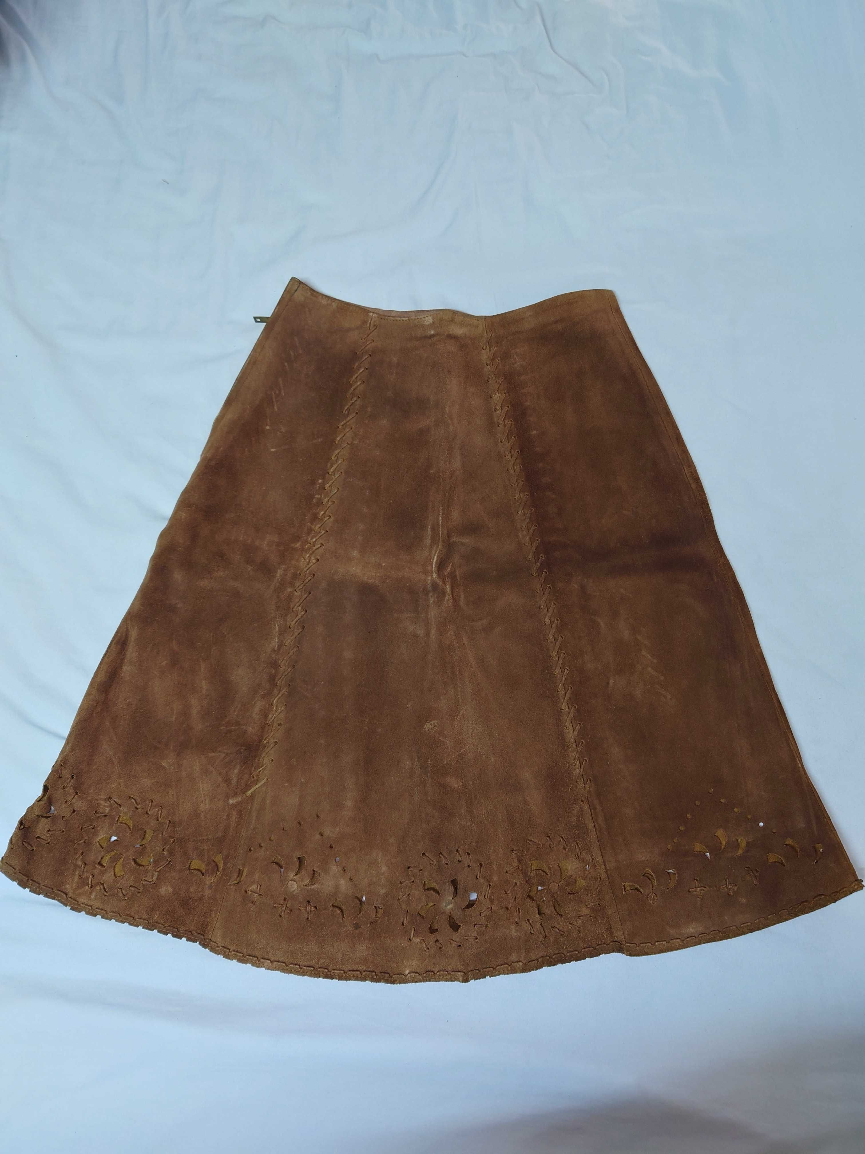 Кожена пола vintage old fashion grunge