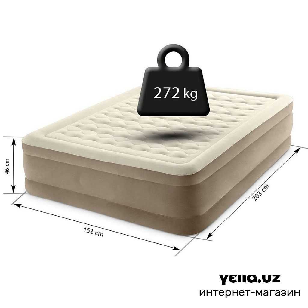 Новая надувная кровать Intex 64428 "Ultra-Plush" (152х203х46) до 272кг