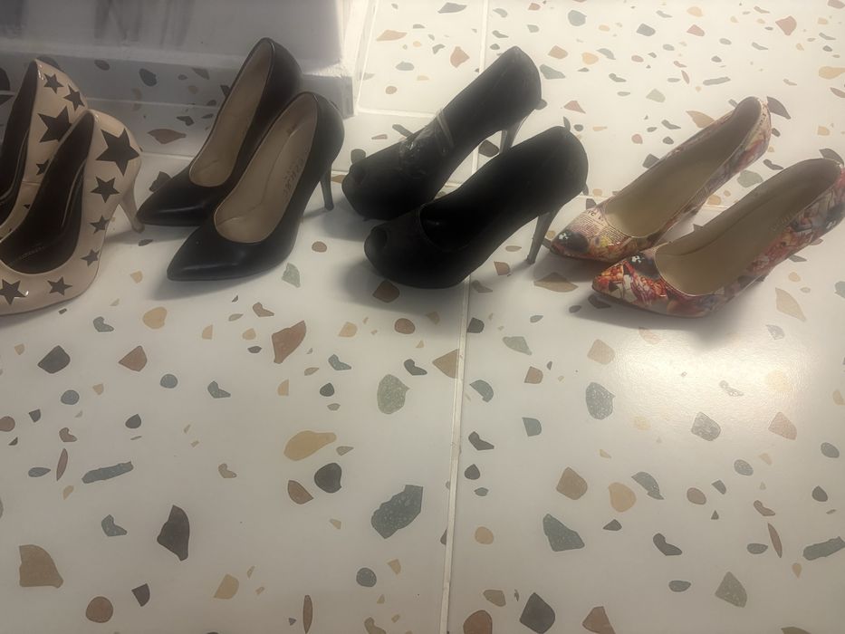 Дамски обувки на ток 37 н