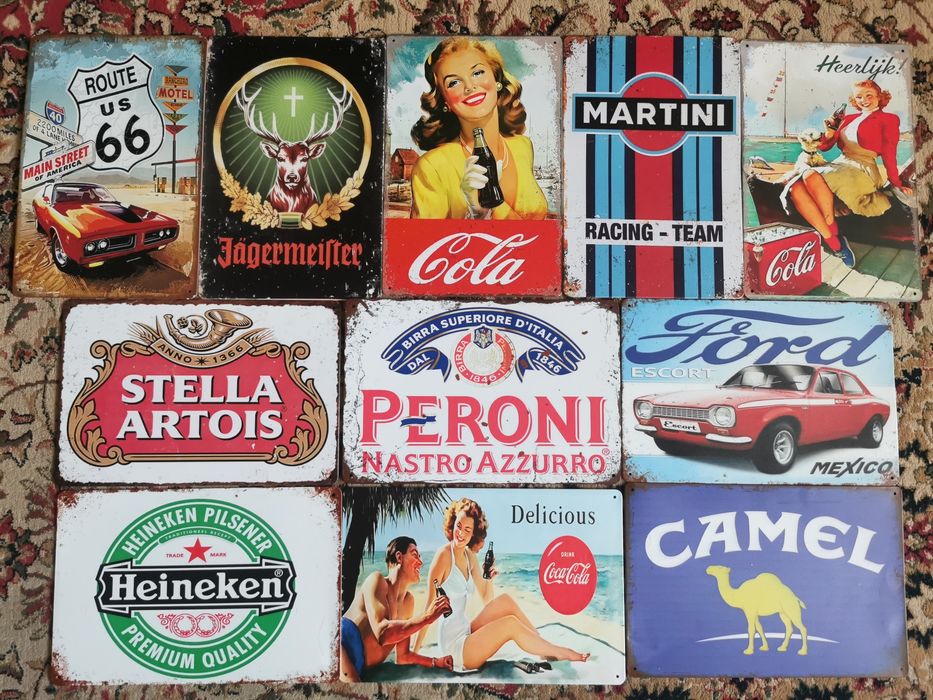 Reclame retro Tablii metalice