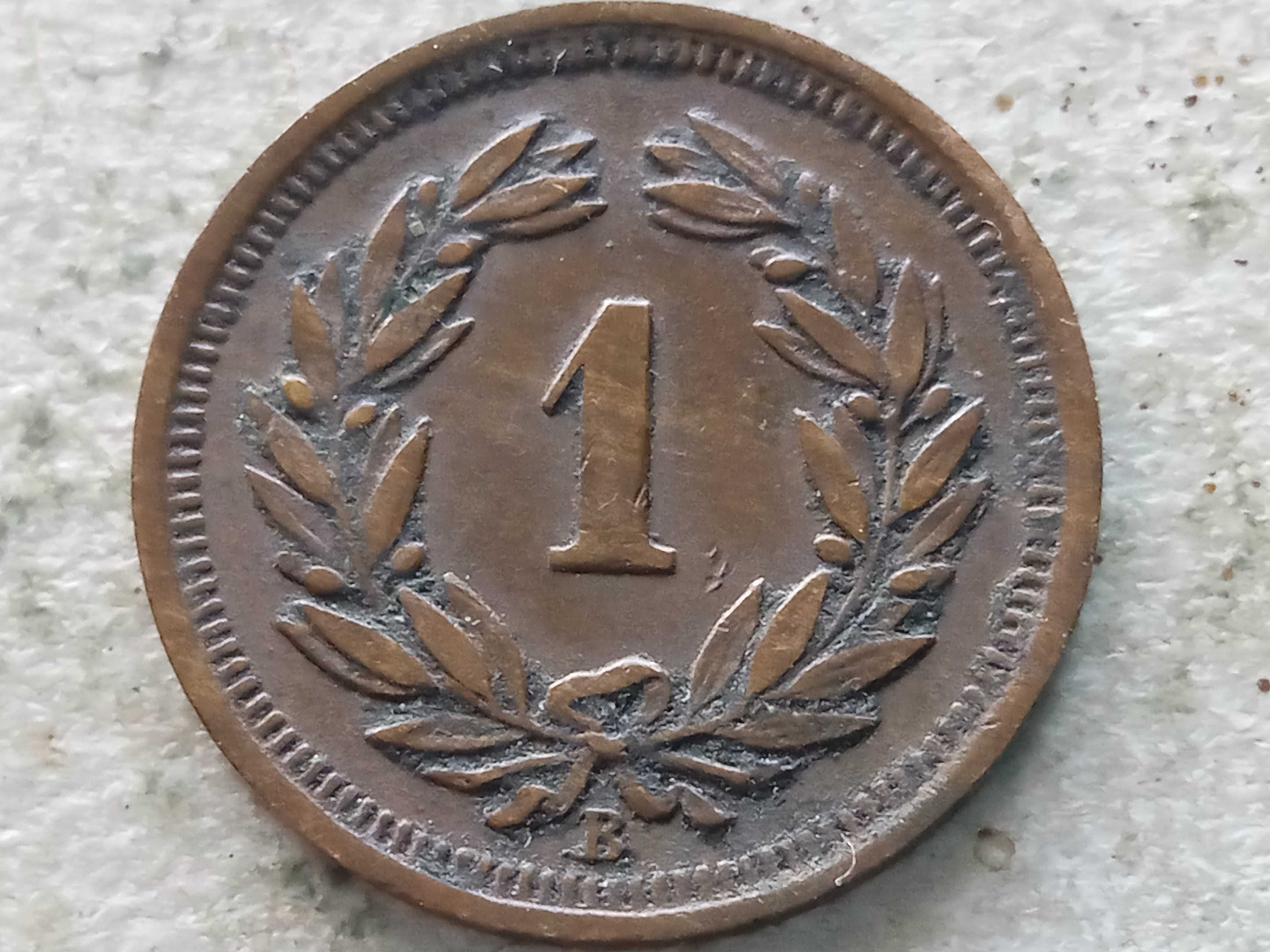 Moneda 1 rappen 1929-Elvetia