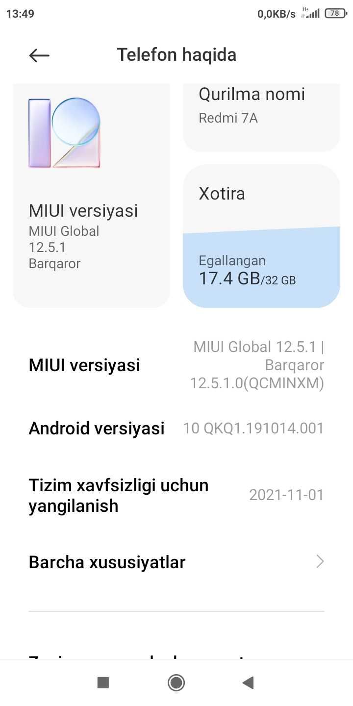 Redmi 7A yangi 2/32 gb