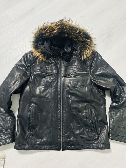 Мъжко естествено яке с естествен пух