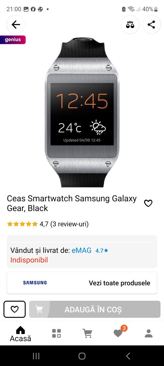 Smartwach samsung galaxy gear