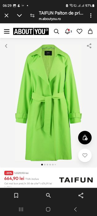 Trenci/pardesiu damă Taifun 50% redus