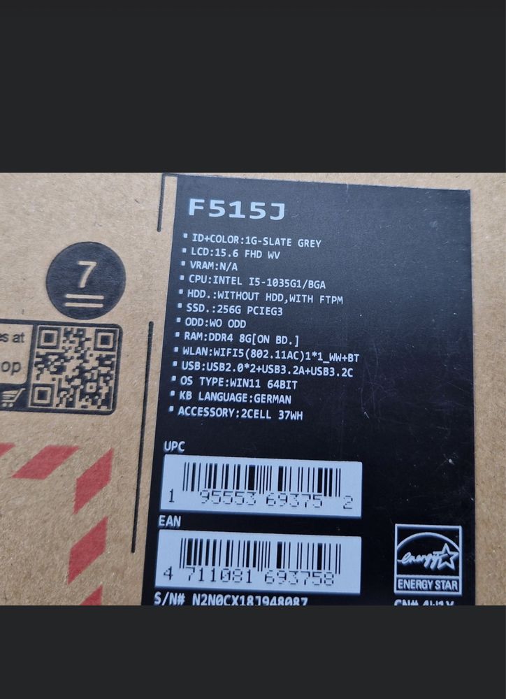 Asus VivoBook  NOU  Model F515J