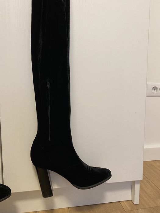 Cizme lungi catifea Diva Charms