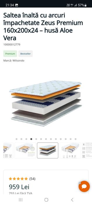 Saltea 160x200x24 Poket,Masaj