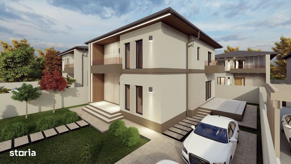 Vila Premium P+1+M - Curte amenajata + 2 locuri de parcare