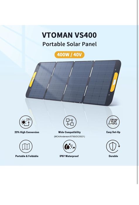 Panou solar portabil VTOMAN VS400 400W Nou Sigilat