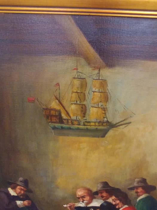 Картина маслени бои XIX век подписана