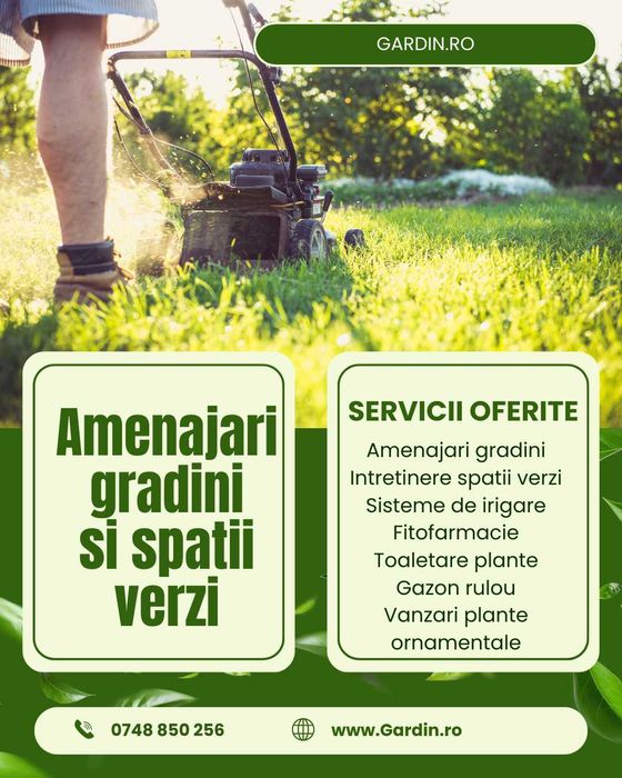 Amenajări Grădini și Spații Verzi | Gazon, Irigații, Toaletări, Plante