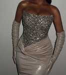 Rochie de ocazie cu pietre si cristale swarovski