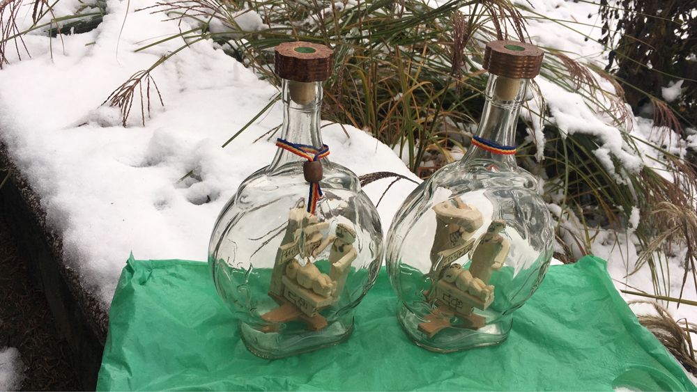 Sticle artizanale cu sculptura interioara modele personalizate, Cadou!