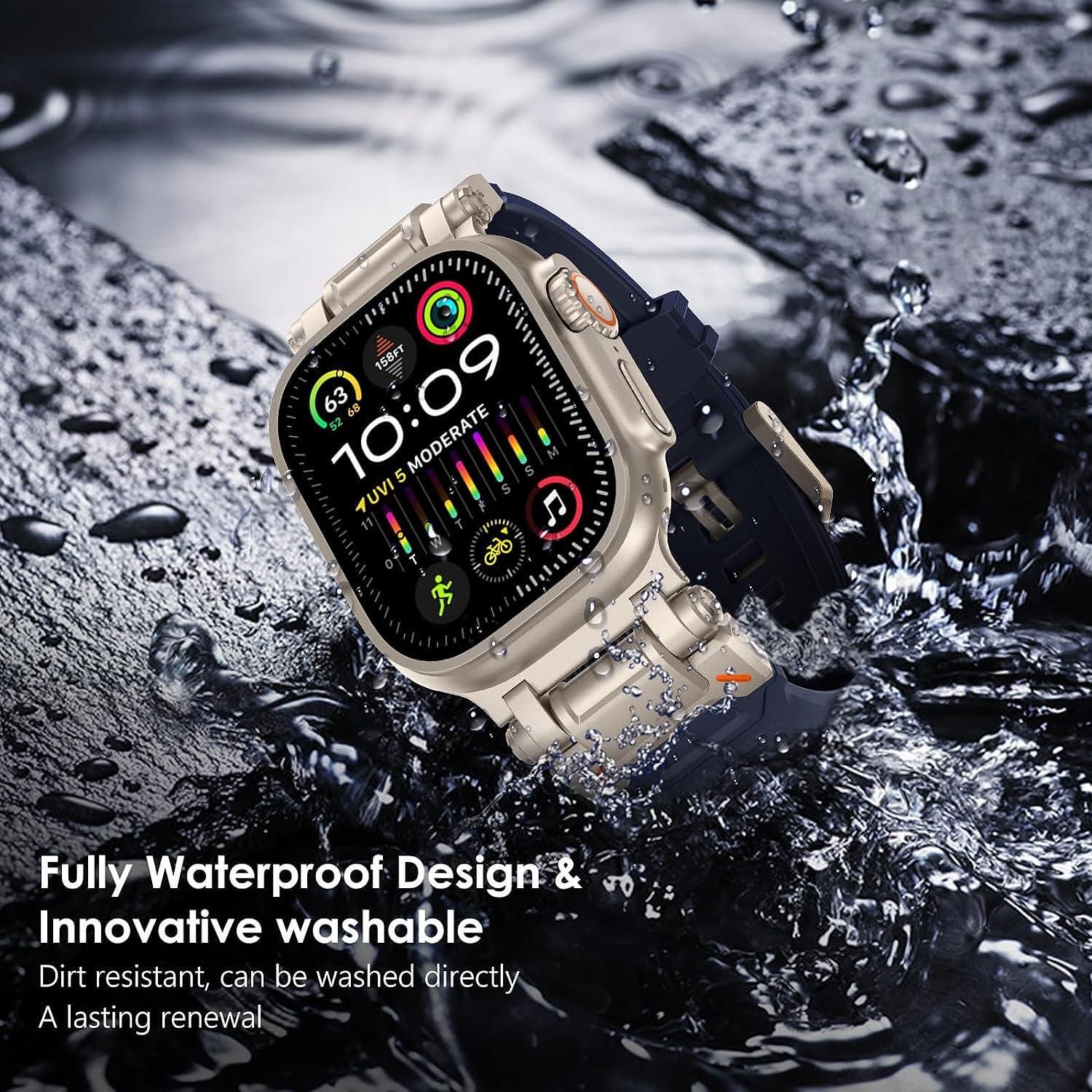 Tech-protect delta pro каишка за apple watch ultra 1/2 - blue/titanium