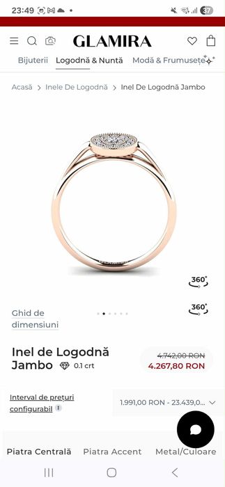 Inel de aur cu diamante