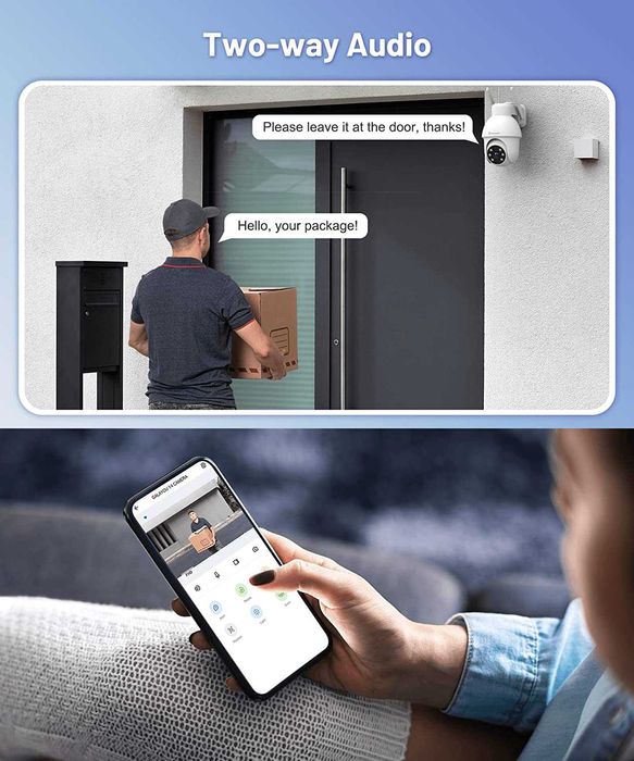 GALAYOU 2K охранителни камери на открито, WiFi, водоустойчива ,360г