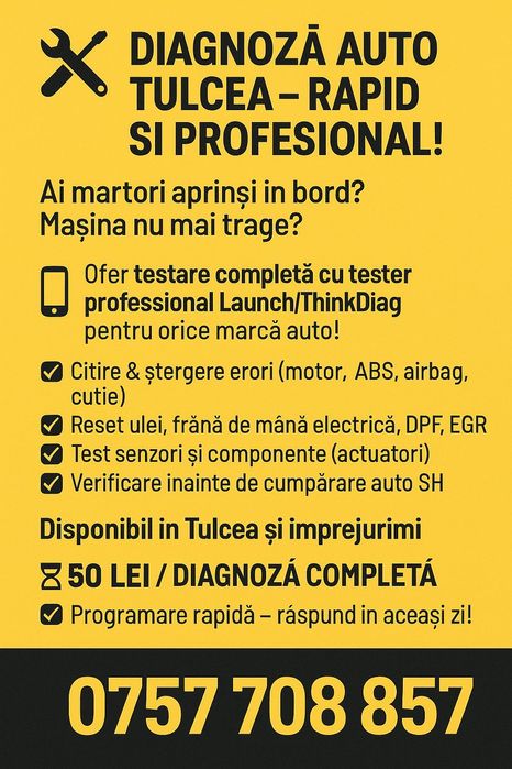 Tester / diagnoza auto / ștergere erori / activare funcții / codare