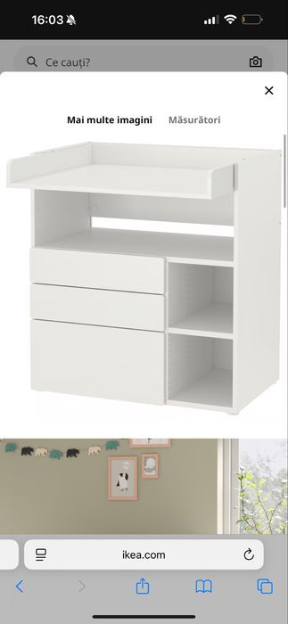 Masa de infasat Ikea SAMSTAD cu 2 sertare