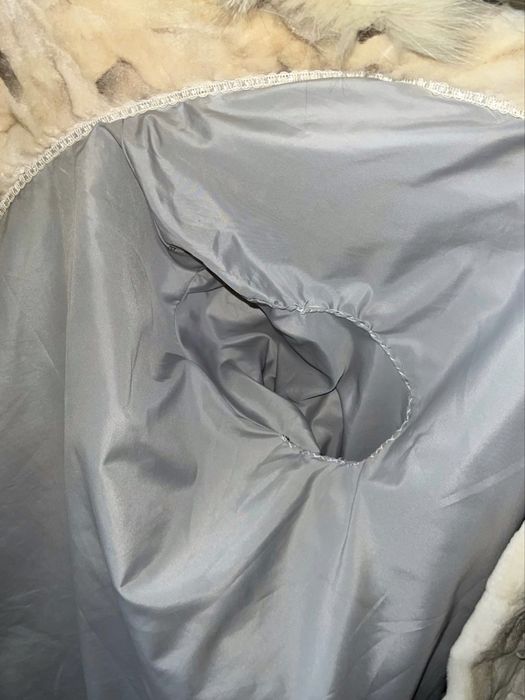 Haină din blană naturală de nurcă – model patchwork S-M