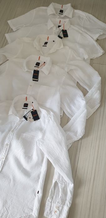 Hugo Boss Len Regular Fit / M L XL 2XL ОРИГИНАЛ! Мъжки Ленени Ризи