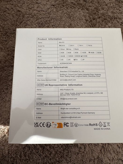 Mini Pc Ace Magician i5-8925U 16gb ram 512gb SSD Nou Sigilat