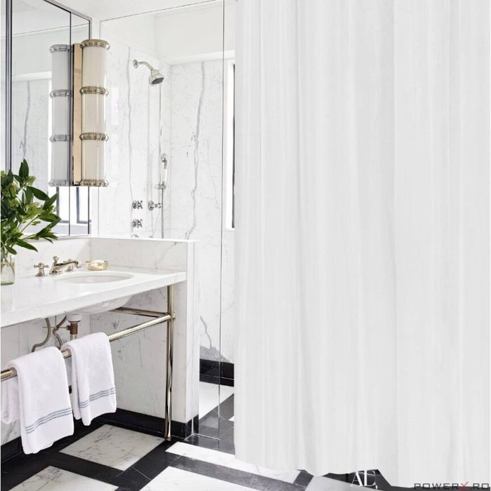 Perdea pentru cabina de dus, 180 x 200 cm, alb, Sepio