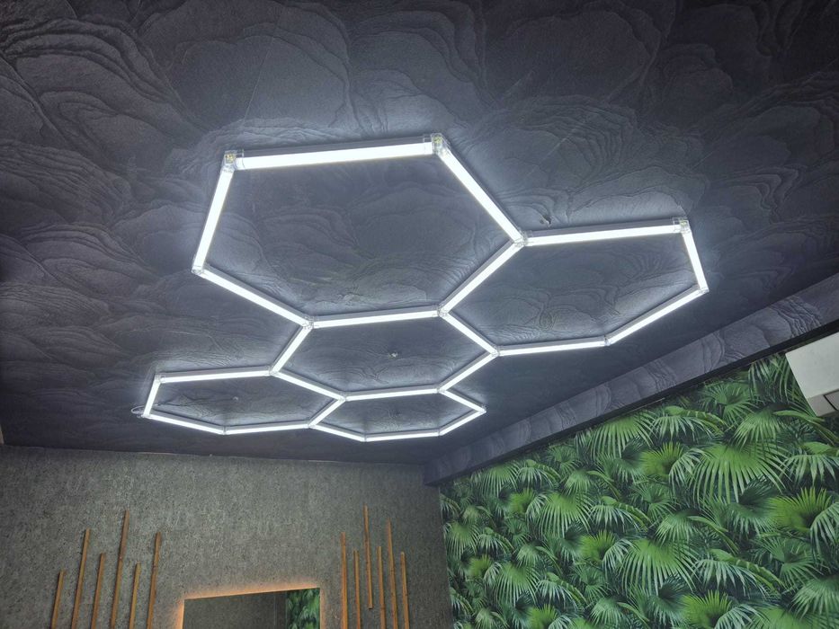 Tavan led honeycomb CCT din intrerupator - 5, 7, 11 sau 14 hexagoane