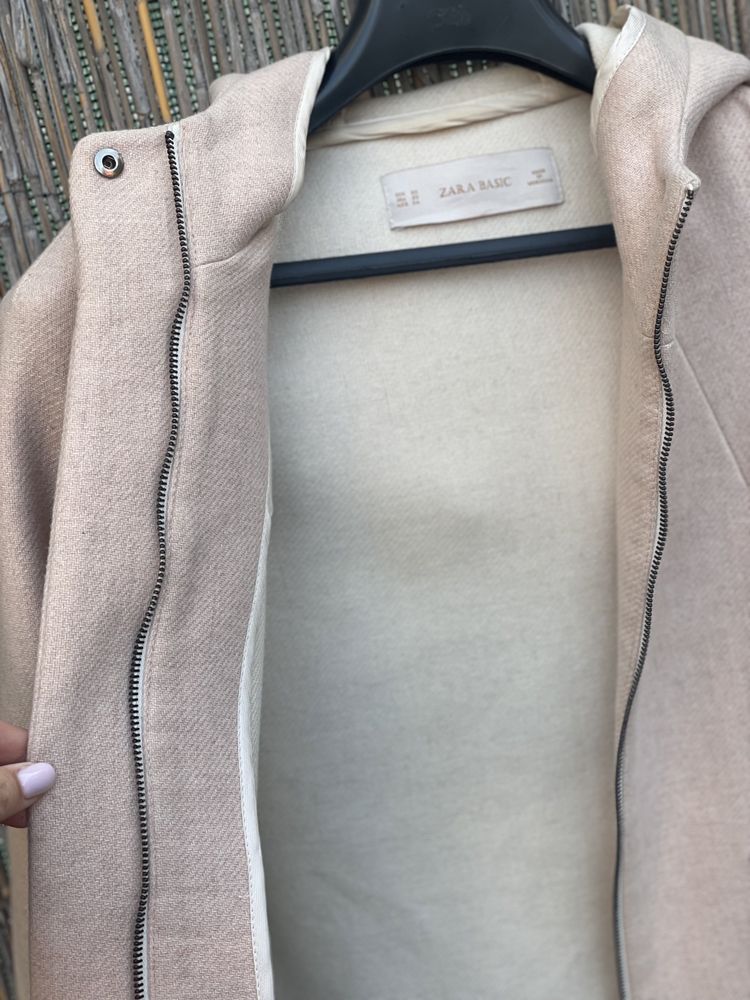 Palton Zara XS roz pudrat