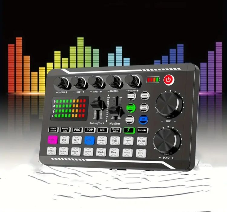 Mixer audio cu Bluetooth și efecte de sunet ( ideal karaoke Podcast )