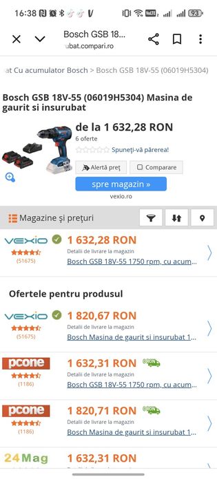 Bosch Masina de gaurit si insurubat 18V-55