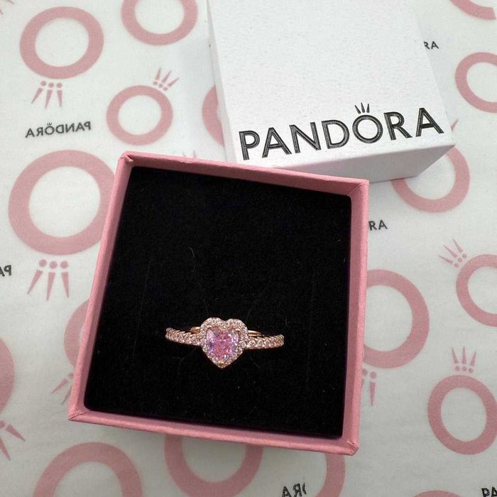 Inel Pandora Inimă Roz - Argint 925, in cutie