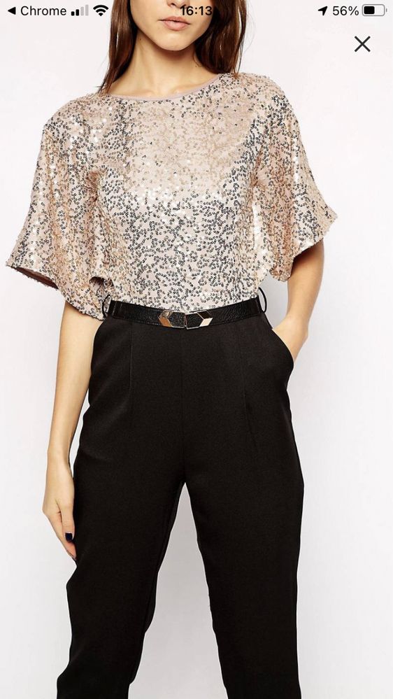 Гащеризон Little Mistress kimono sleeve sequin top