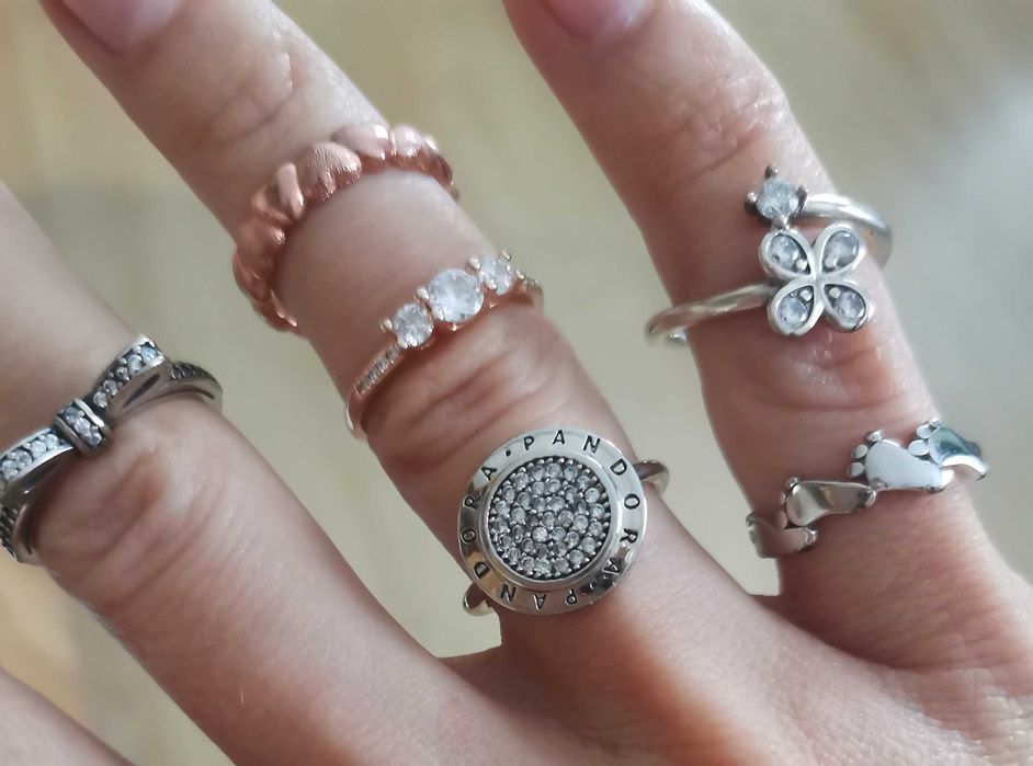 Pandora сребро обеци и пръстени