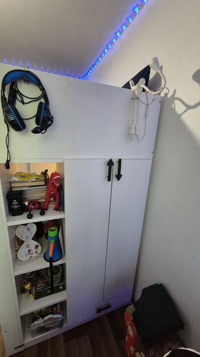 Cadru pat supraetj+birou+depozitare SMÅSTAD, IKEA