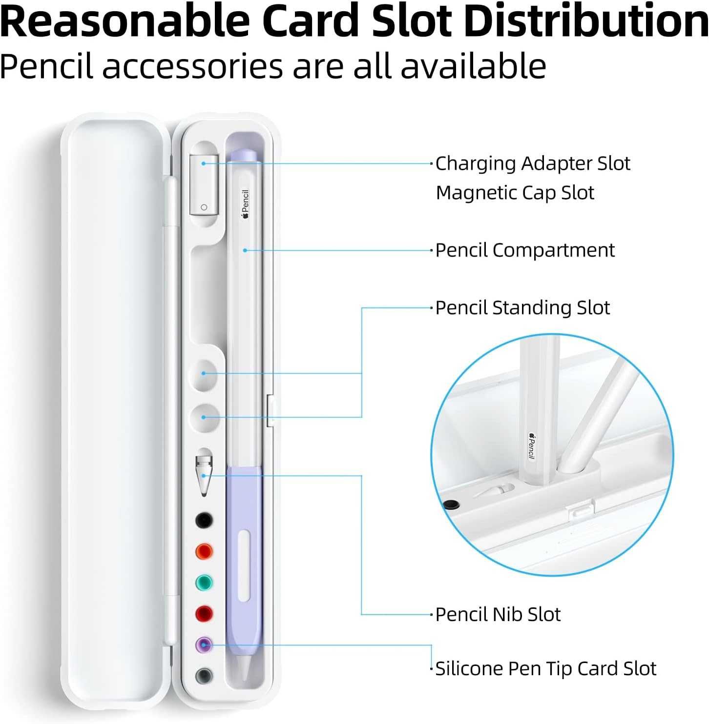 Joosko Магнитен калъф за Apple Stylus Pencill 2-ро и 1-во поко. (бял)