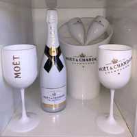 Комплект MOET 4бр чаши + шампаниера