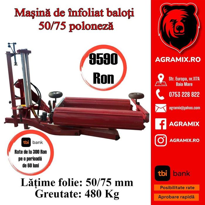 Masina de infoliat baloti noi cleste balot nou Agramix