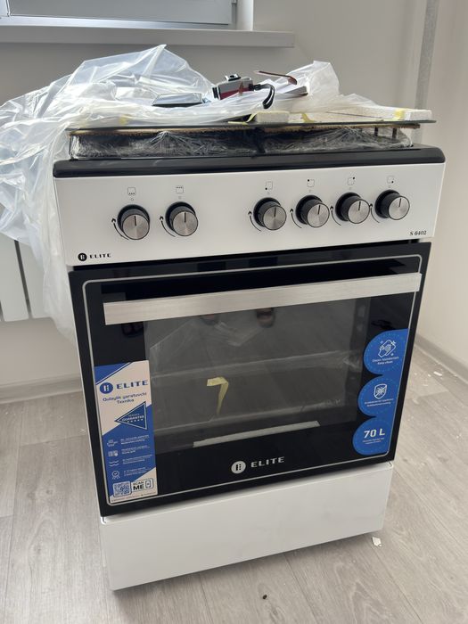 Кухонная плита ELITE ELT GS-S6402 белый. Новый.