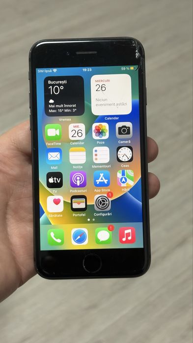 iPad 8 iPhone 256GB-Amprenta OK-Display Fisurat OK-Baterie74%-Bun-OK