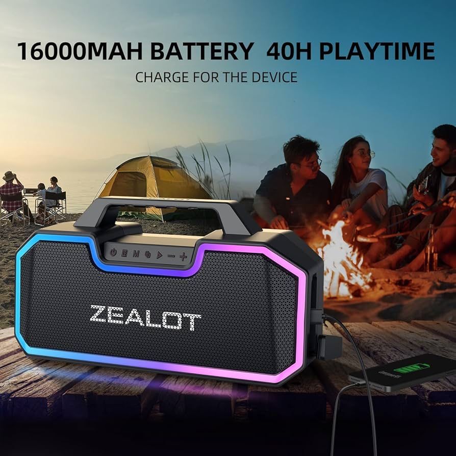 ZEALOT S57 Bluetooth тонколона, 80W преносима безжична IPX7