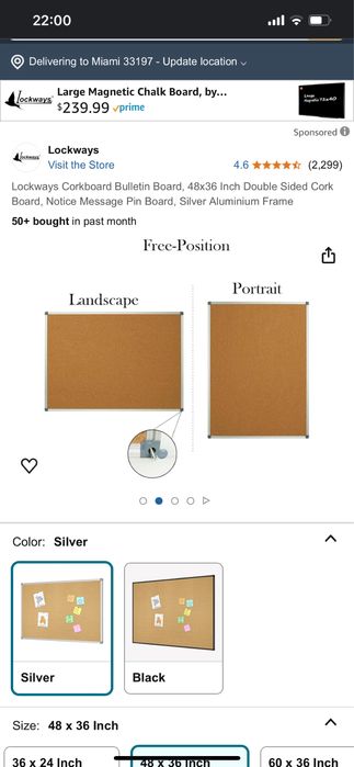 Пробкова доска 80*120