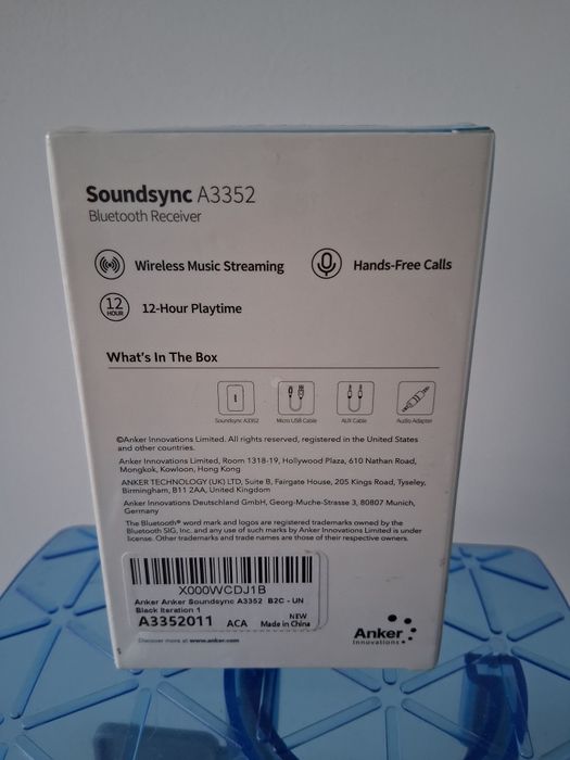 Sigilat Bluetooth receiver portabil jack 3.5mm Anker Soundsync A3352