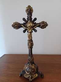 Crucifix antic din bronz masiv