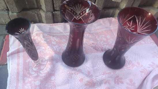 Vaze cristal rosu