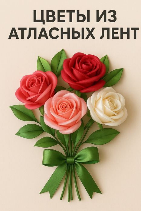 Цветы из атласных лент