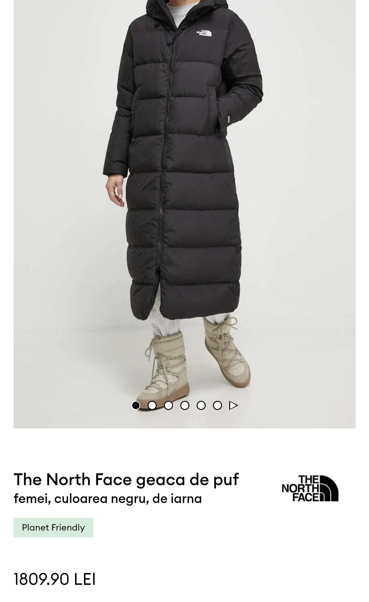 Geacă lungă The North Face cu puf nu poliester  XS nu Nike Adidas