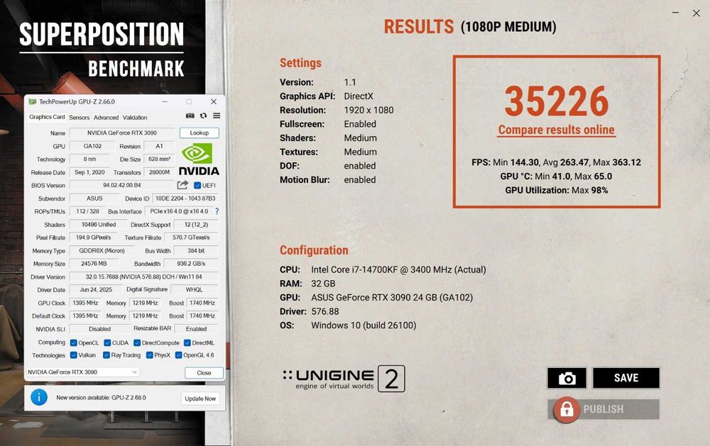 Placă video ASUS TUF GAMING GeForce RTX 3090 OC – 24GB GDDR6X, 384-bit